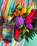 Ceramic Vase of Blooms with WCDC Gin- Confetti Pop