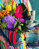 Ceramic Vase of Blooms with WCDC Gin- Confetti Pop