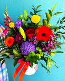 Ceramic Vase of Blooms- Confetti Pop