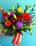 Ceramic Vase of Blooms- Confetti Pop