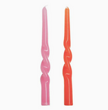 Mosey Me Twisted Dinner Candle Set of 2 - Pink & Orange