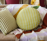 Mosey Me Citrus Seersucker Round Cushion