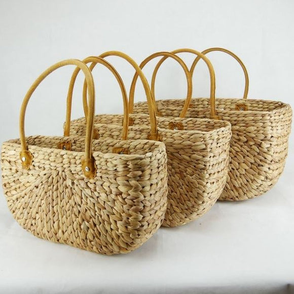Water Hyacinth Rectangle Baskets - Small