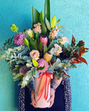 Ceramic Vase of Blooms- Perfect as a Peach