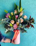 Ceramic Vase of Blooms- Perfect as a Peach