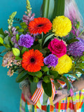 Ceramic Vase of Blooms- Mexicola!
