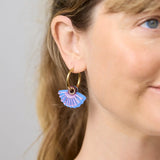 Martha Jean Silver Princess Huggies Earrings - Plum/Blue