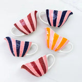 Noss & Co Ceramic Gravy Jug | Pink & Burgundy Stripe