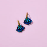 Martha Jean Frill Pod Earrings - Blue Watercolour