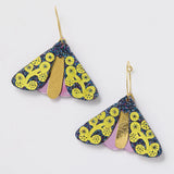 Martha Jean Moth Wattle Earrings - Midnight/Yellow