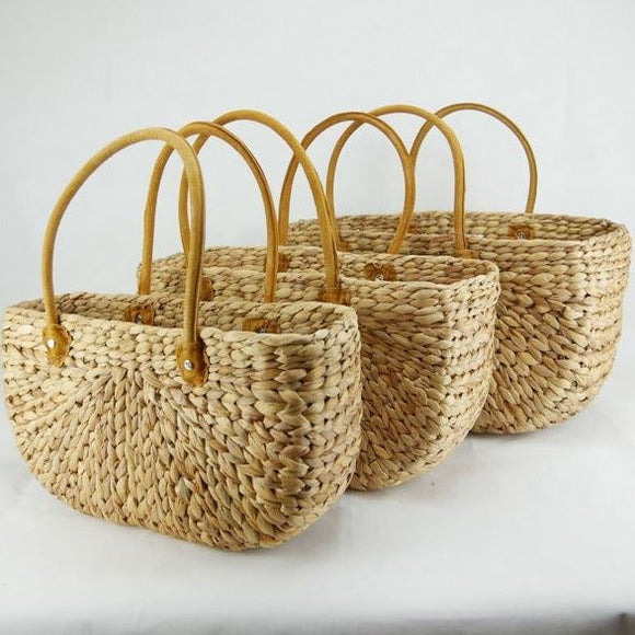 Water Hyacinth Rectangle Baskets - Large