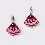 Martha Jean Frill Pod Earrings - Magenta Watercolour