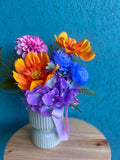 Faux Blooms in Ceramic Vase- Tess