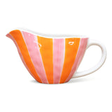 Noss & Co Ceramic Gravy Jug | Pink & Orange Stripe