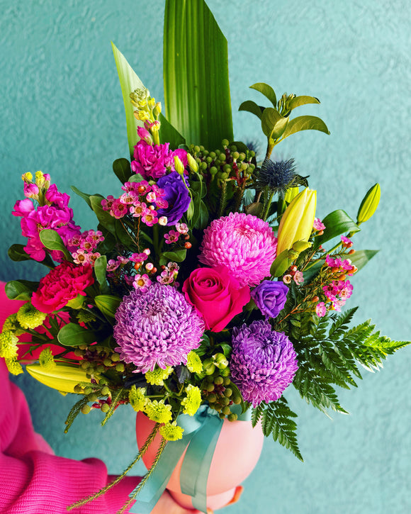 Mother’s Day Pot Arrangement- Pink & Purple