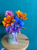 Faux Blooms in Ceramic Vase- Tess