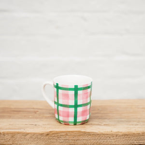 Noss & Co Mug - Pink & Green Gingham