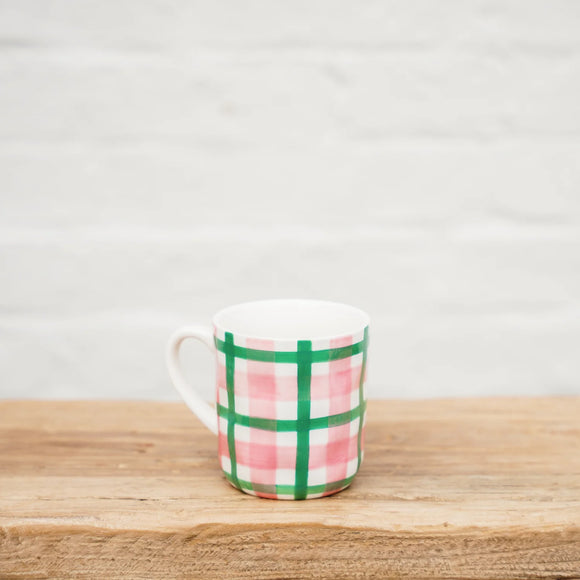 Noss & Co Mug - Pink & Green Gingham