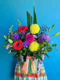 Ceramic Vase of Blooms- Mexicola!
