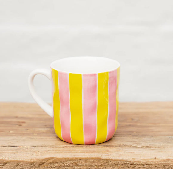 Noss & Co Mug - Pink and yellow stripe