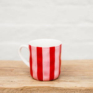 Noss & Co Mug - Pink and Red Stripe