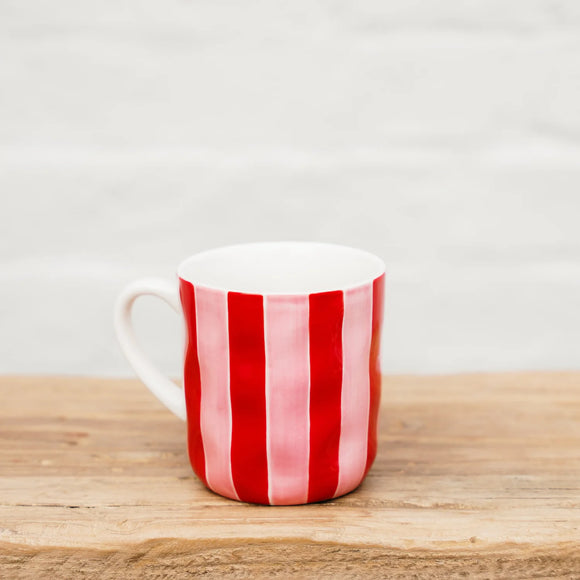 Noss & Co Mug - Pink and Red Stripe