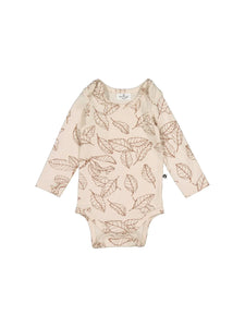 Burrowed & Be Long Sleeve Body Suit - Leaves Size NB