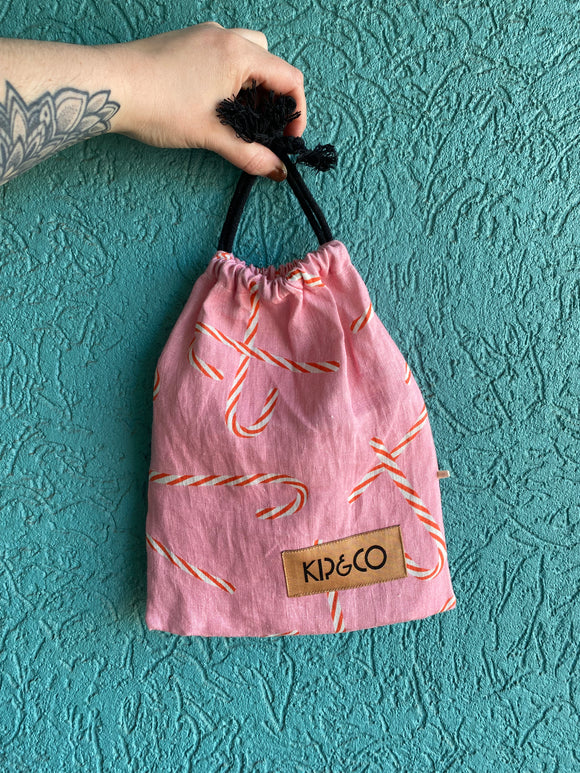 Kip & Co Candy Cane Linen Tea Towel