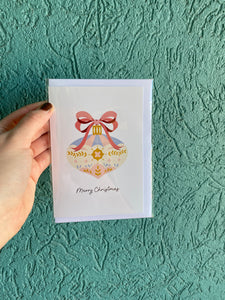 Greeting Card Merry Christmas Bauble