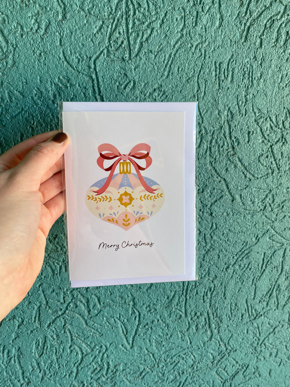 Greeting Card Merry Christmas Bauble
