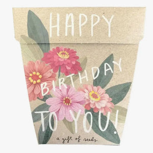 Sow n' Sow Happy Birthday Zinnia Gift of Seeds