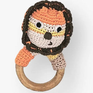 Wooden Ring Rattle Lion – Organic