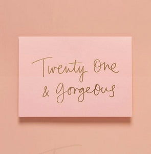 Twenty One & Gorgeous Peony Pink Greeting Card