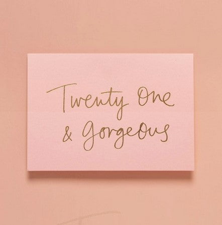 Twenty One & Gorgeous Peony Pink Greeting Card