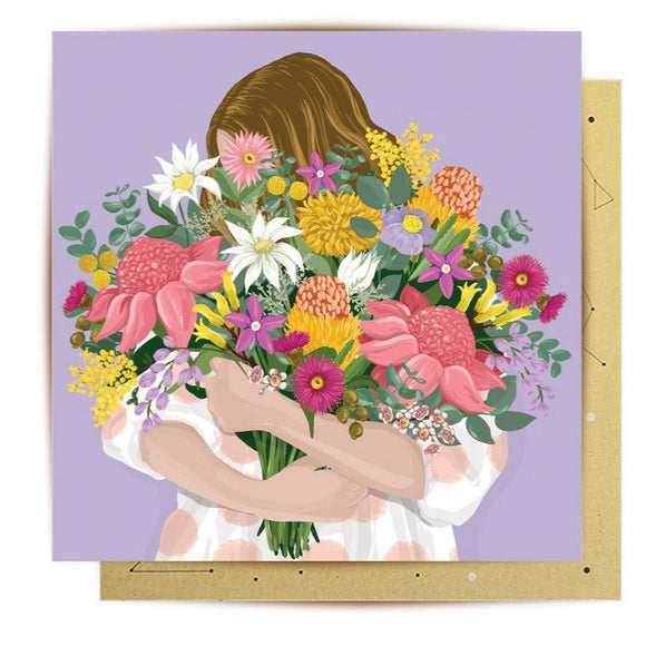Bouquet Hug Greeting Card