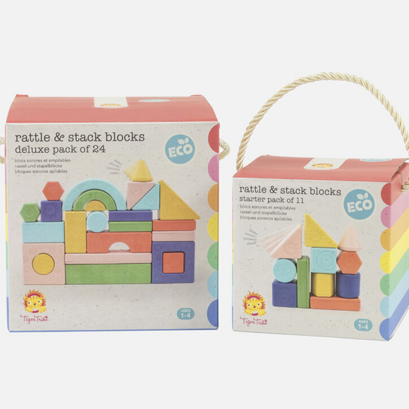 Tiger Tribe Rattle & Stack Blocks - Starter Pack Of 11
