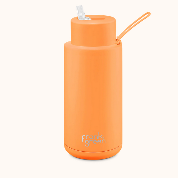 Frank Green Neon Orange Ceramic Reusable Bottle - 34oz / 1,000ml