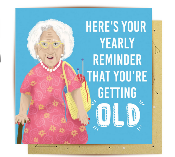 Greeting Card Getting Old Lady