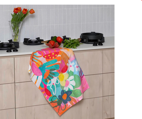 Ruby Olive Ro X Steph Chapman Edible Blooms Microfibre Towel
