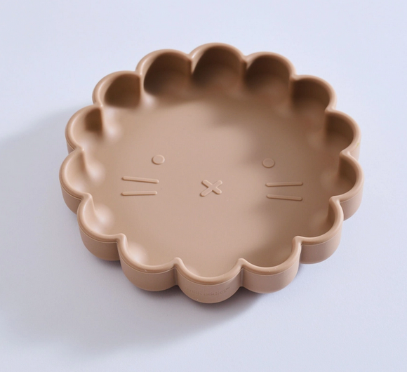 Milk Addict Silicone Lion Suction Plate -Taupe