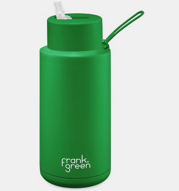 Frank Green 34oz Stainless Steel Ceramic Reusable Bottle Straw Lid Ever Green