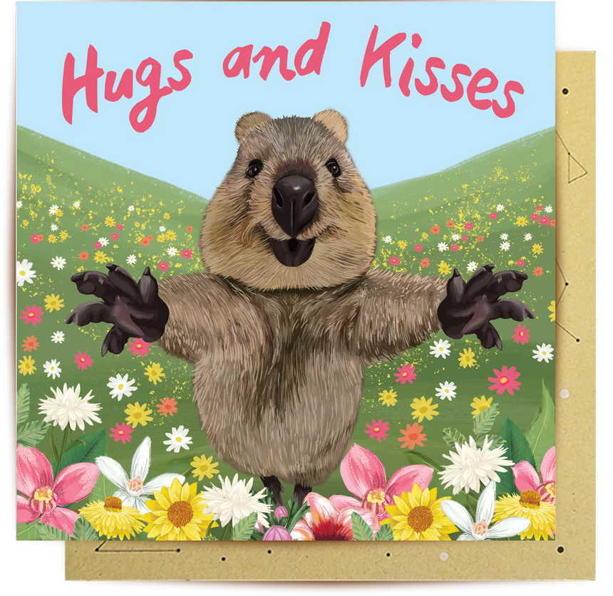 Greeting Card Quokka Hugs And Kisses – Poppy & Cotton