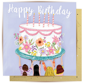 Greeting Card Friends And Cake