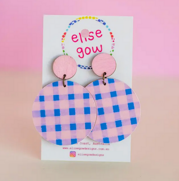 Go Gaga For Gingham - Light Pink & Royal Large