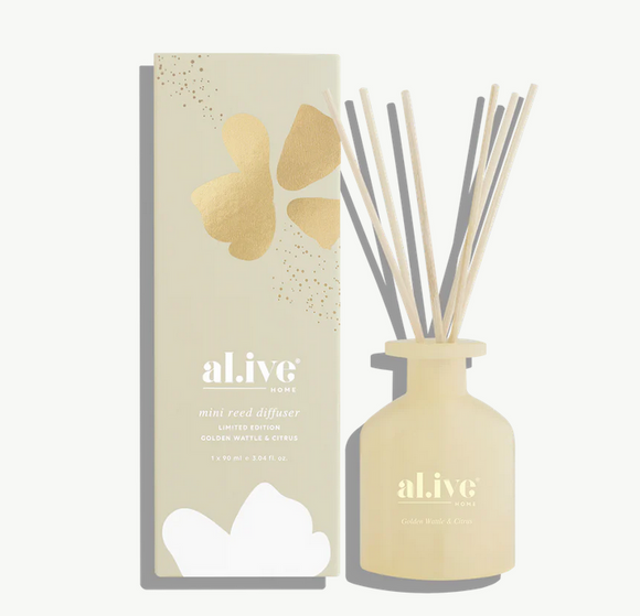 al.ive Mini Reed Diffuser - Golden Wattle & Citrus