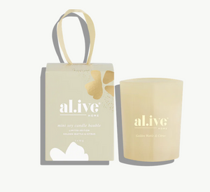 al.ive Mini Soy Candle Bauble - Golden Wattle & Citrus