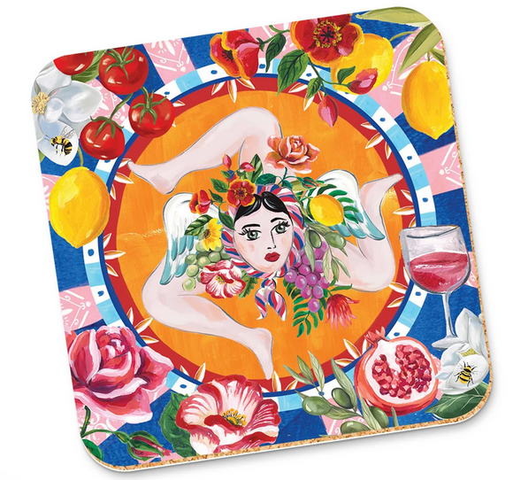 Lala Land Corky Coaster Italian Summer Trinacria