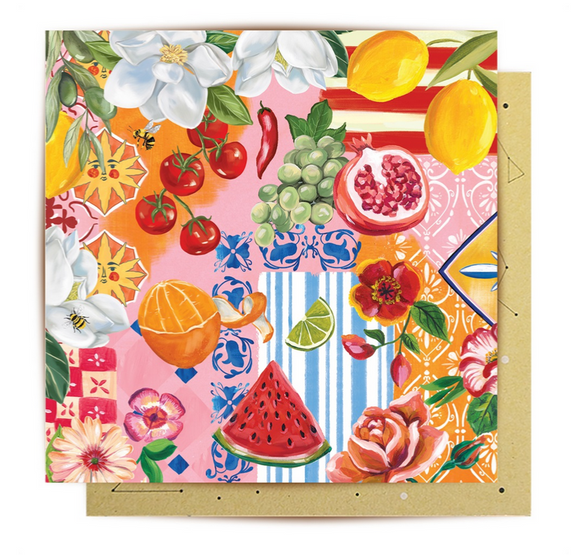 Greeting Card Italian Summer Pattern