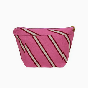 Mosey Me Raspberry Stripe Cosmetic Case