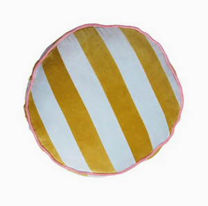 Mosey Me Velvet Stripe Round Cushion